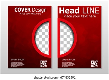 A set of brochures from the polygons of red color. Vector