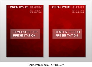 A set of brochures from the polygons of red color. Vector