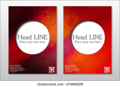 A set of brochures from red polygons. Vector