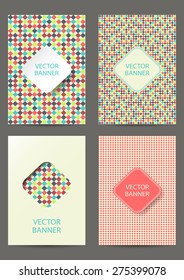 Set of brochures in retro style.  Retro Patterns for Placards, Posters, Flyers and Banner Designs