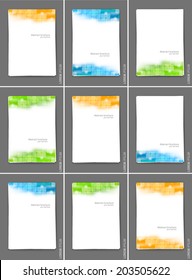 Set of brochures with squares