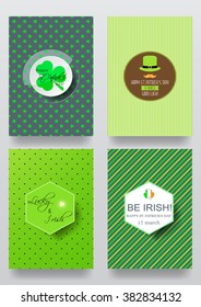 Set of brochures for st. patrick's day.  Retro Patterns for Placards, Posters, Flyers and Banner Designs.