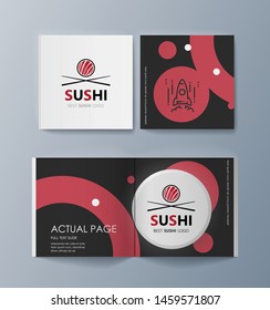 Set of brochures Sushi for marketing the promotion goods and services on market. Vector illustration