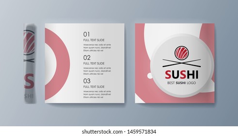 Set of brochures Sushi for marketing the promotion goods and services on market. Vector illustration