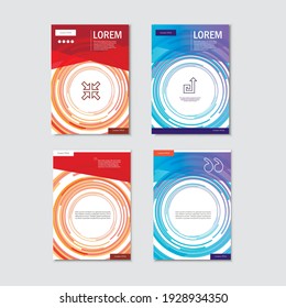 Set brochures templates with circular design