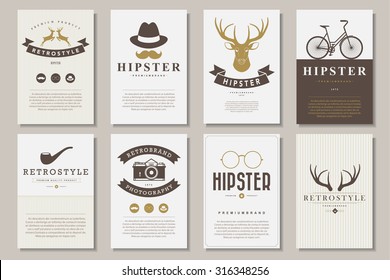 Set of brochures in vintage hipster style .Vector eps10