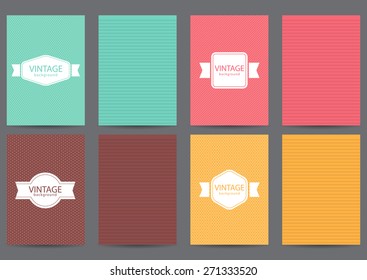 Set of brochures in vintage style.  Retro Patterns for Placards, Posters, Flyers and Banner Designs.