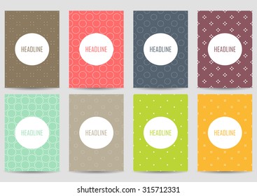 Set of brochures in vintage style.  Retro Patterns for Placards, Posters, Flyers and Banner Designs.