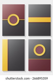 Set of brochures in vintage style. Vector design templates. Vintage frames and backgrounds.