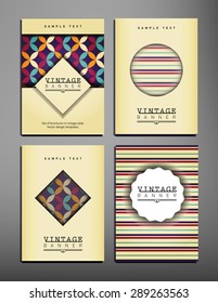 Set of brochures in vintage style. Vector design templates. Vintage frames and backgrounds. Can be used for cafe, sweet-shop, pastry shop, bakery,coffee house, barroom, luncheonette, circus