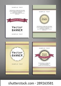 Set of brochures in vintage style. Vector design templates. Vintage frames and backgrounds. Can be used for cafe, sweet-shop, pastry shop, bakery,coffee house, barroom, luncheonette, circus