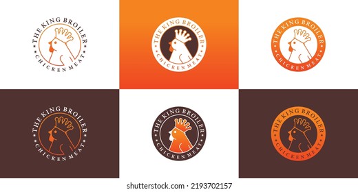 Satz von Broiler Logo Design-Kollektion mit modernem Emblem Stil Premium Vektor