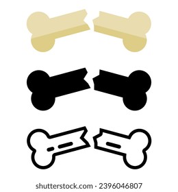 Set broken bones icon flat vector design