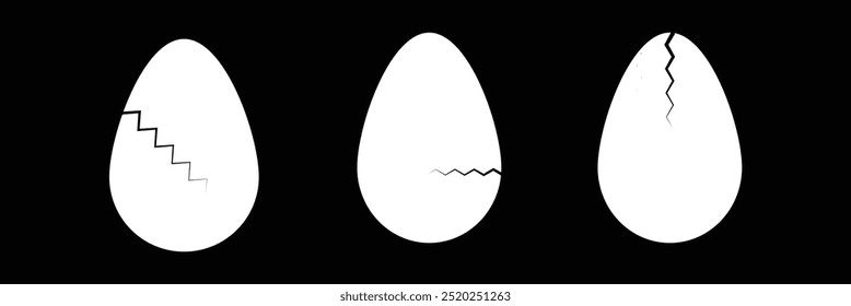 Set of broken or cracked eggs icon eps 10.