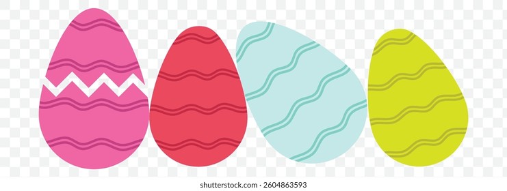 Set of broken eggs icon. Black and outline shapes of cracked egg on Transparent Background. EPS 10.