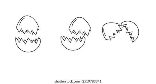 Set of broken eggs icon eps 10