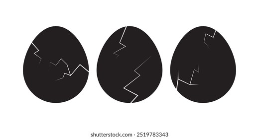Set of broken eggs icon eps 10