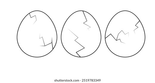 Set of broken eggs icon eps 10