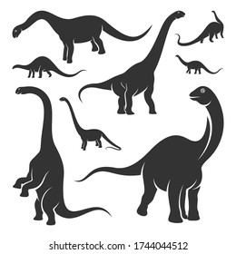 Set of Brontosaurus logo design vector. Icon Symbol. Template Illustration