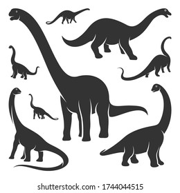 Set of Brontosaurus logo design vector. Icon Symbol. Template Illustration