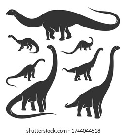 Set of Brontosaurus logo design vector. Icon Symbol. Template Illustration