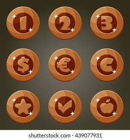Set of Bronze Coin With Currency Emblems