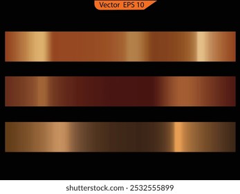 Set of  bronze and golden foil texture background set. Realistic  gradient mesh. High resolution. Eps 10. My original work. 