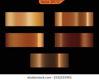 Set aus Bronze und goldener Folie Textur Hintergrund Set. Realistisches Farbverlauf-Mesh. Hohe Auflösung. EPS 10. Meine ursprüngliche Arbeit. 