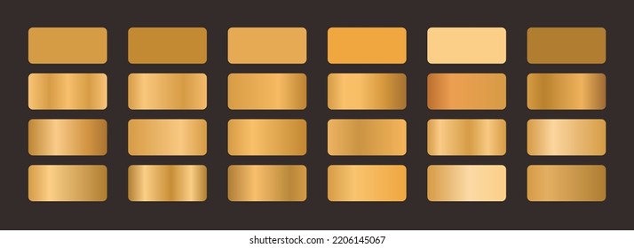 set bronze gradient color collection vector illustration EPS10