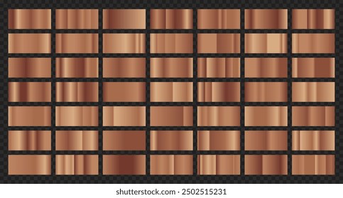Conjunto de fondo de textura de bronce. Textura de fondo de bronce. Plantillas de fondo de metal de acero. Colección de gradiente metálico. Ilustración vectorial