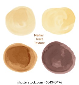 Set of brown alcohol marker circle texture, watercolor effect, spots for design