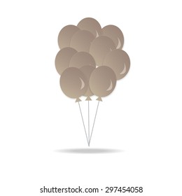 Set of brown Balloons isolated on White Background
