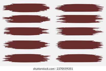 conjunto de ilustraciones vectoriales de pincel marrón