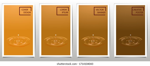 Set of brown covers, brochure, flyer template design with abstract background

