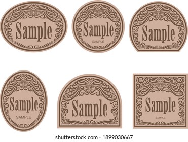 Conjunto de etiquetas decorativas marrones