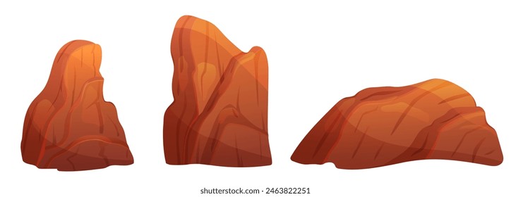 Mit braunen Wüstensteinen, zerbrochenen Elementen des Texas Canyon. Vektorillustration