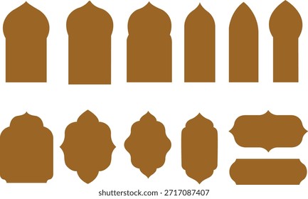 Set of Brown Label Shapes for Design and Crafting