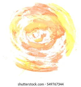 Set of brown paint, ink, grunge, dirty brush strokes. splash orange, red yellow