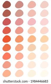 Set of brown, pastel, pink, orange skin shades palette for make-up. Concealer skin tones for design, decor cosmetic and eco products, packaging, wrapping paper, banners, templates