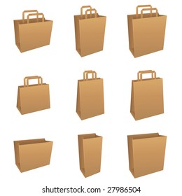 Set of brown product / shopping bags