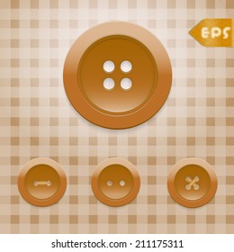 Set of brown sewing buttons