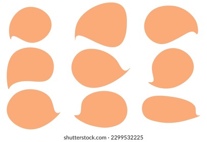 Set brown speech bubbles on white background. chat box or chat vector square and doodle message or communication icon Cloud speaking for comics and minimal message dialog