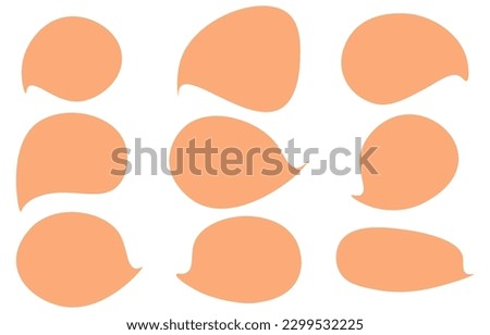 Set brown speech bubbles on white background. chat box or chat vector square and doodle message or communication icon Cloud speaking for comics and minimal message dialog