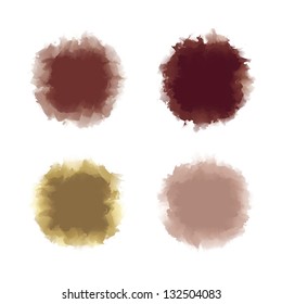 Set of brown tone water color drop for brush, textbox, background, design element