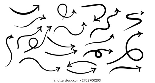 Set of Brush Arrows. Collection of arrows. Set of arrow icon. Arrows set elements. Arrows on isolated on white background , tribal tattoo design,