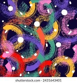 Set of Brush drawn thick doodle lines. Colored grunge banner for your design. Abstract chalk painted stripes. ink splatter and artistic design elements. Dirty dry crayon paintbrush texture.