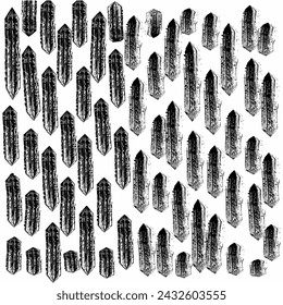 Set of Brush drawn thick doodle lines. Colored grunge banner for your design. Abstract chalk painted stripes. ink splatter and artistic design elements. Dirty dry crayon paintbrush texture.