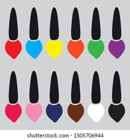 Set brush icon flat design illustration