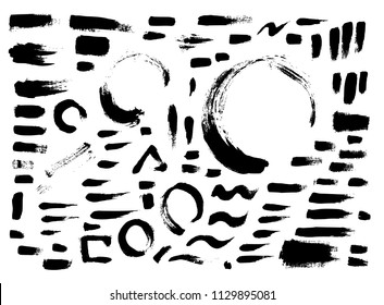 Set of brush illustration Hand drawn Sketch line vector