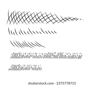 Set of brush lines vector illustration isolated on white background